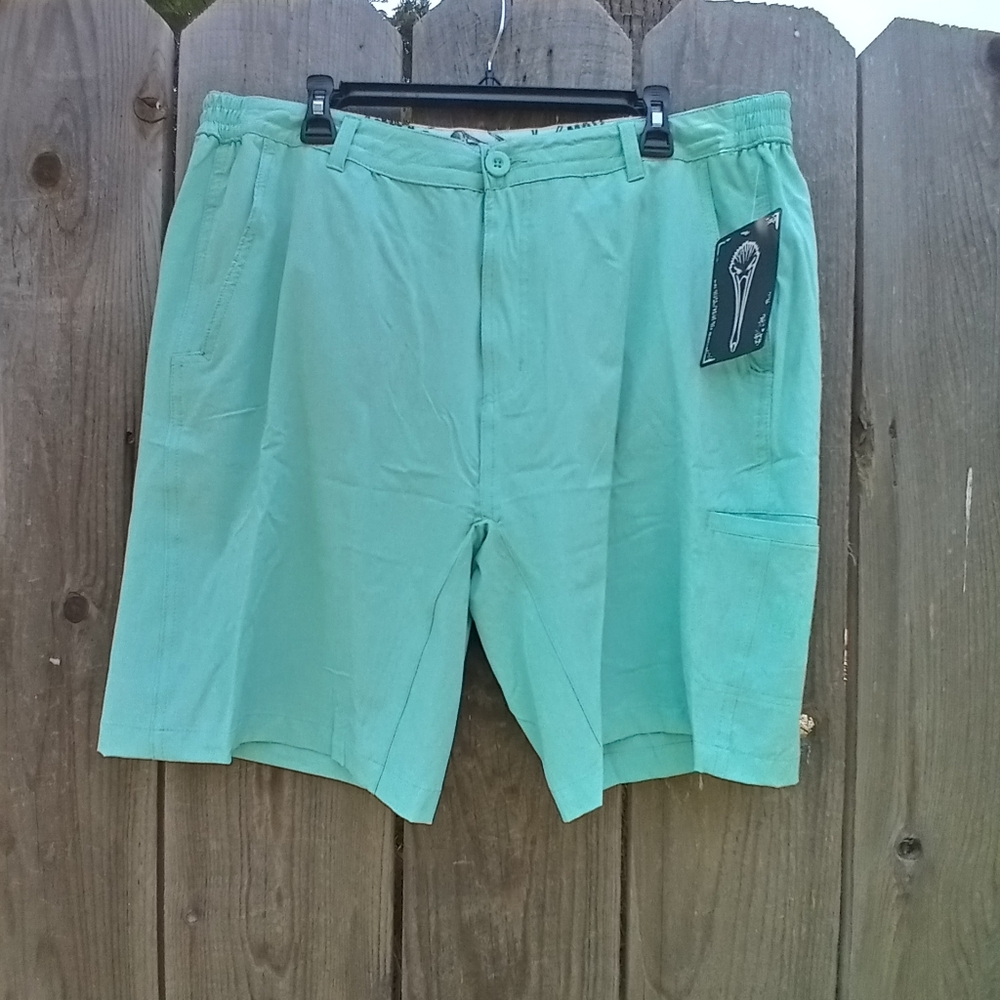 Mad Pelican Men's "You Wish" Donnies Walking Shorts XXL Aruba Blue Color Zip